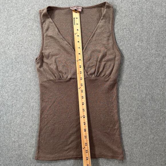Michael Stars Brown Metallic Crossover Over Tank Top Y2K One Size Fits Most - Picture 4 of 6
